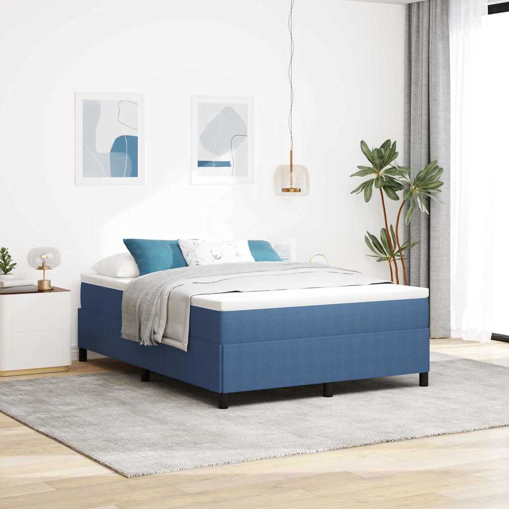 Box spring seng Blå 140 x 200 cm Velourstof
