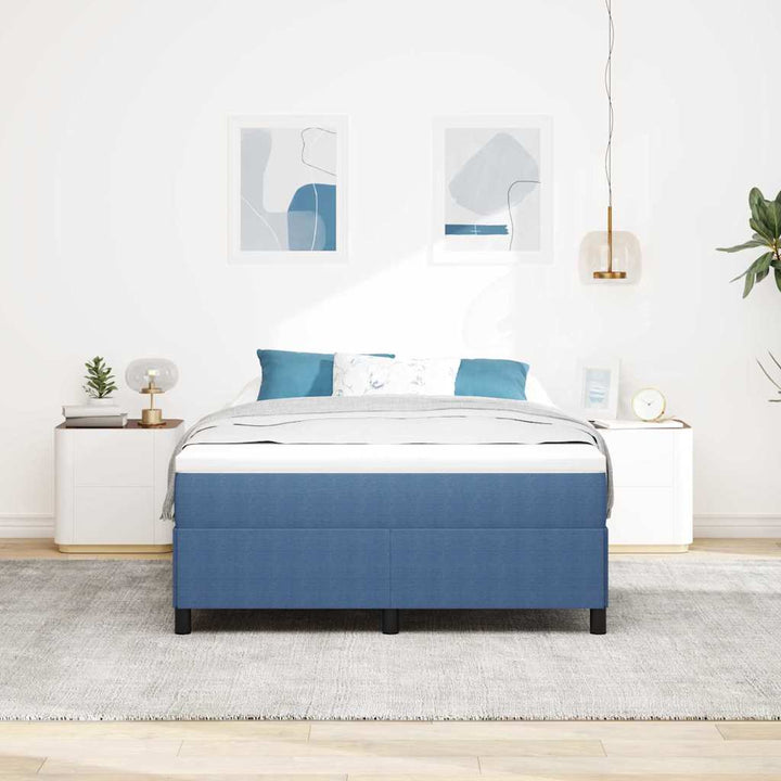 Box spring seng Blå 140 x 200 cm Velourstof