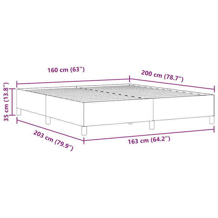Box spring seng Mørkegrå 160 x 200 cm Velourstof