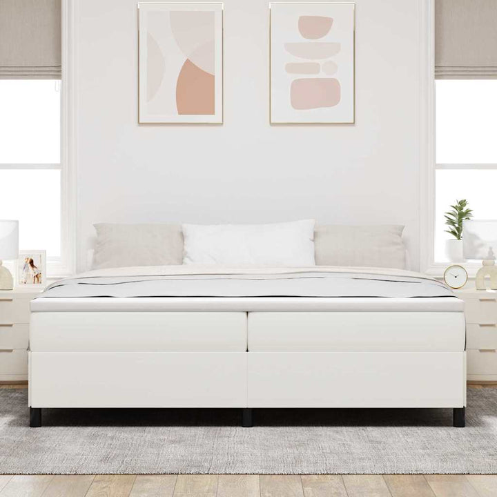Box spring seng Cremefarvet 200 x 200 cm Velourstof
