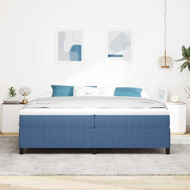 Box spring seng Blå 200 x 200 cm Velourstof