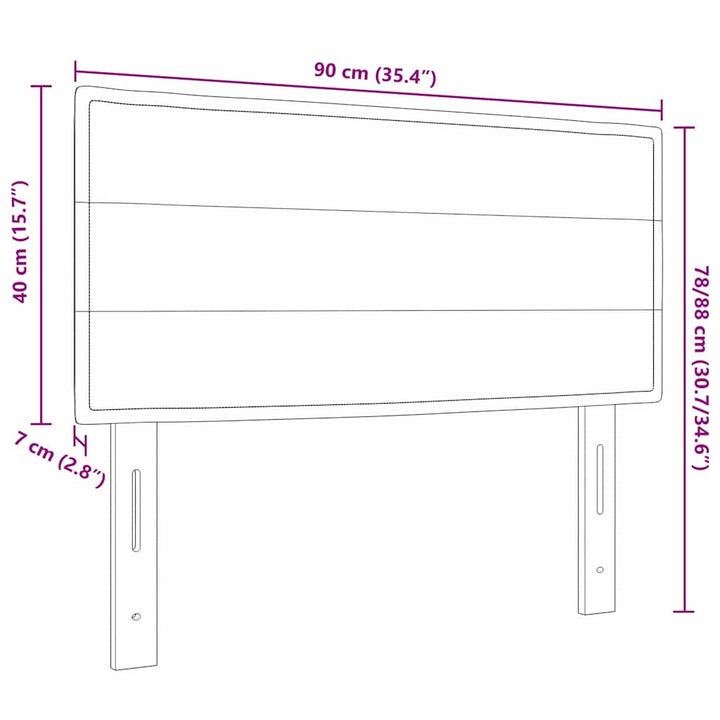 Hovedgærde Sort 90 cm Stof
