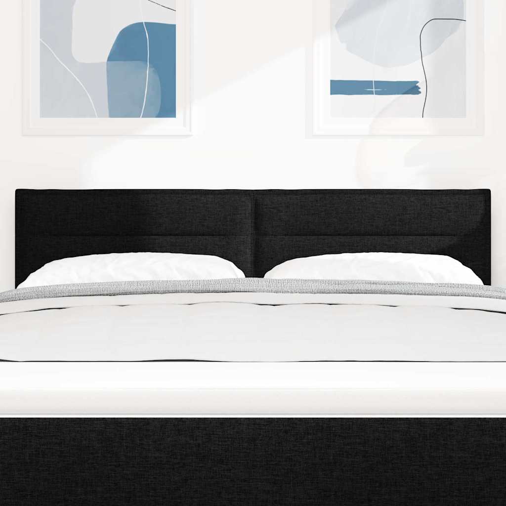 Hovedgærde Sort 144 cm Stof
