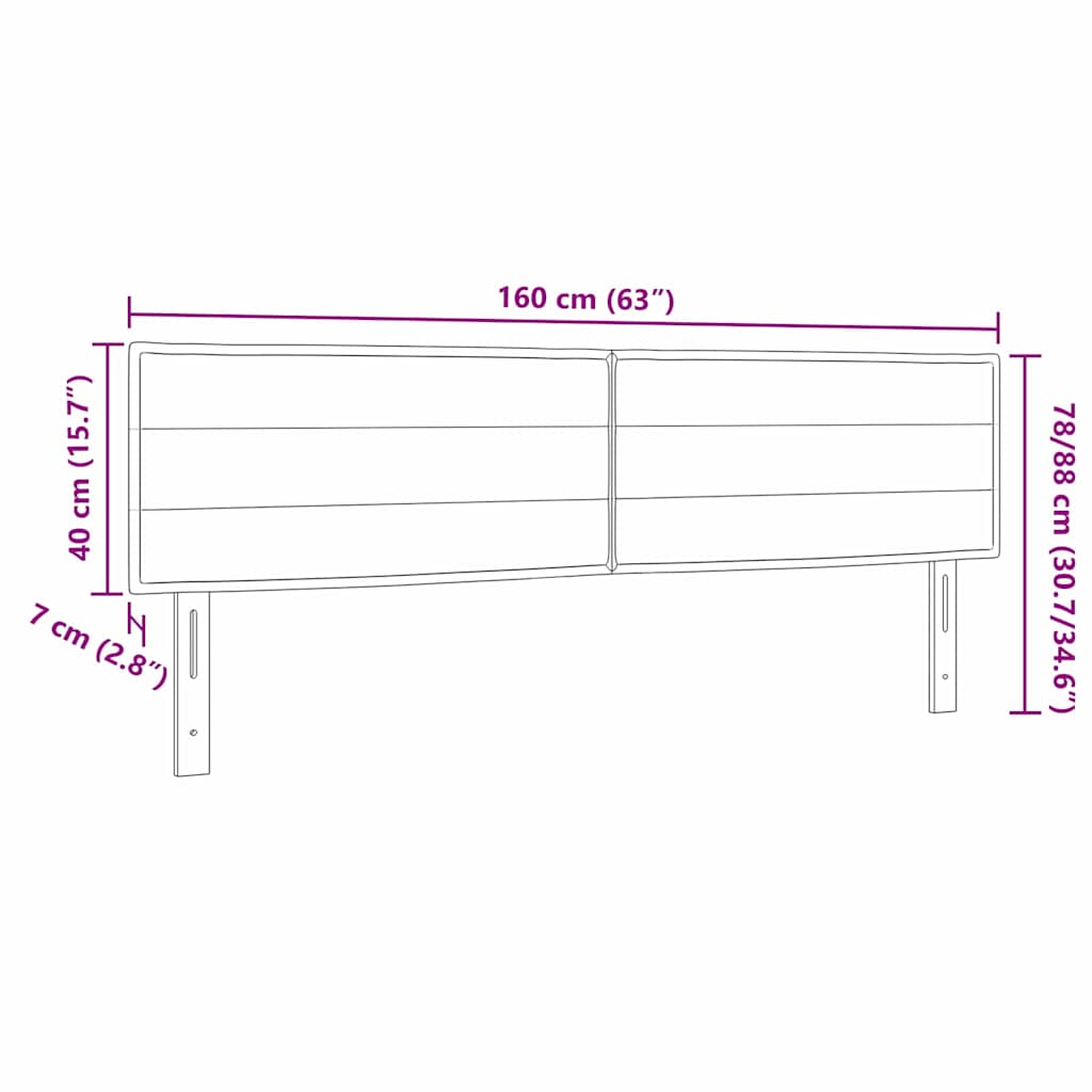 Hovedgærde Sort 160 cm Stof