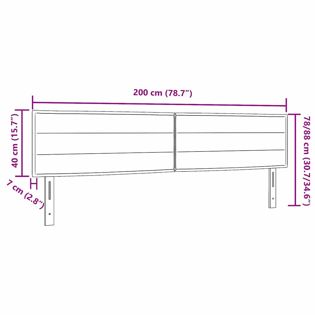 Hovedgærde Sort 200 cm Stof