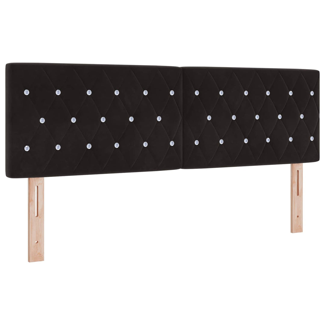 Hovedgærde Sort 144 cm Fløjl