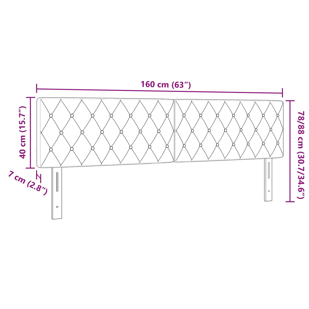 Hovedgærde Mørk blå 160 cm Fløjl
