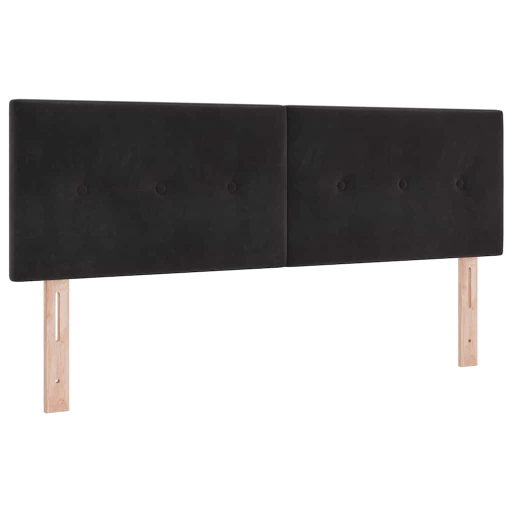 Hovedgærde Sort 144 cm Fløjl