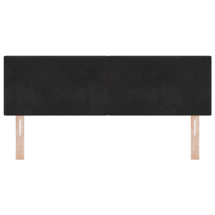 Hovedgærde Sort 144 cm Fløjl