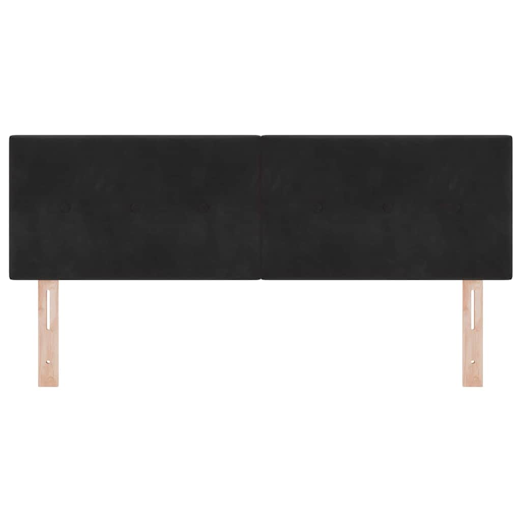 Hovedgærde Sort 160 cm Fløjl