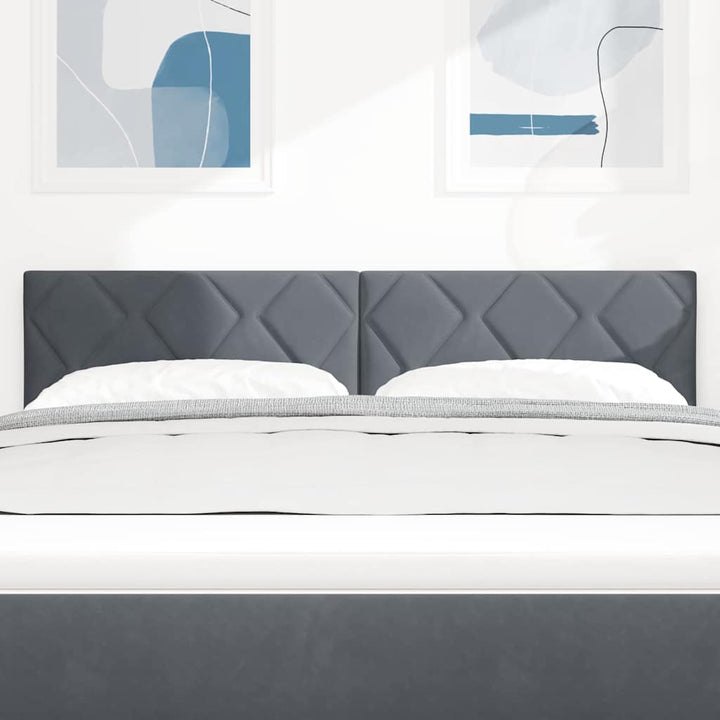 Hovedgærde Mørkegrå 144 cm Fløjl