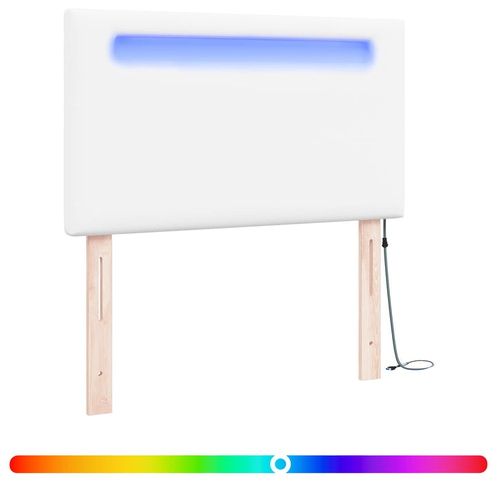 LED sengegavl Hvid Faux læder