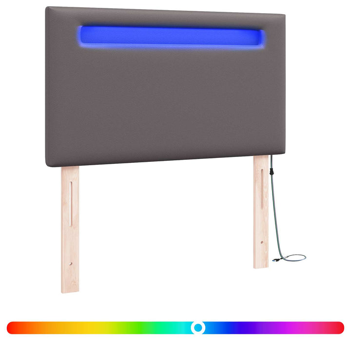 LED sengegavl Grå 100 cm Faux læder