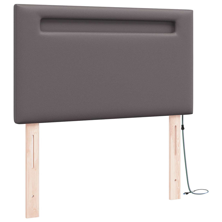 LED sengegavl Grå 100 cm Faux læder