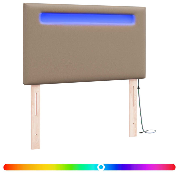 LED sengegavl Cappuccino Faux læder