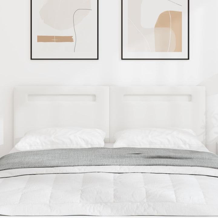 LED sengegavl Hvid 144 cm Faux læder