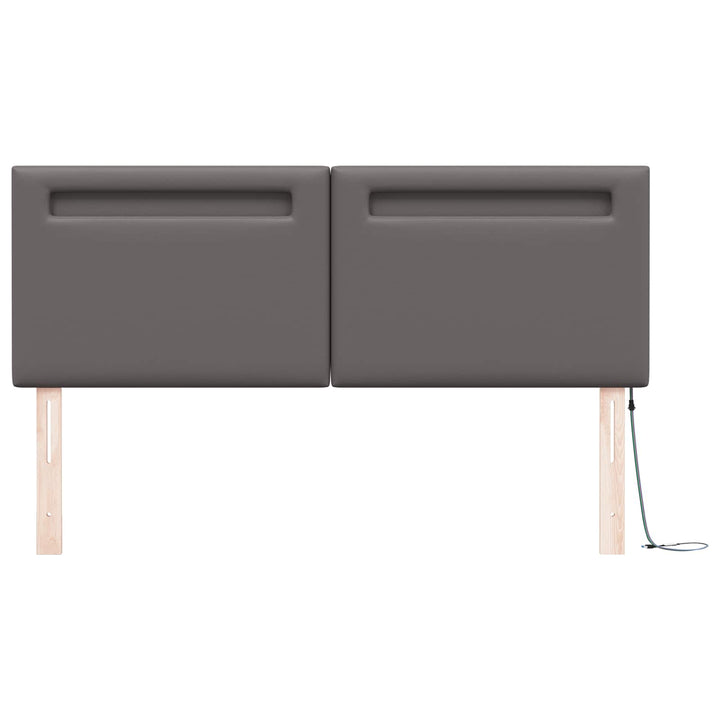 LED sengegavl Grå 160 cm Faux læder
