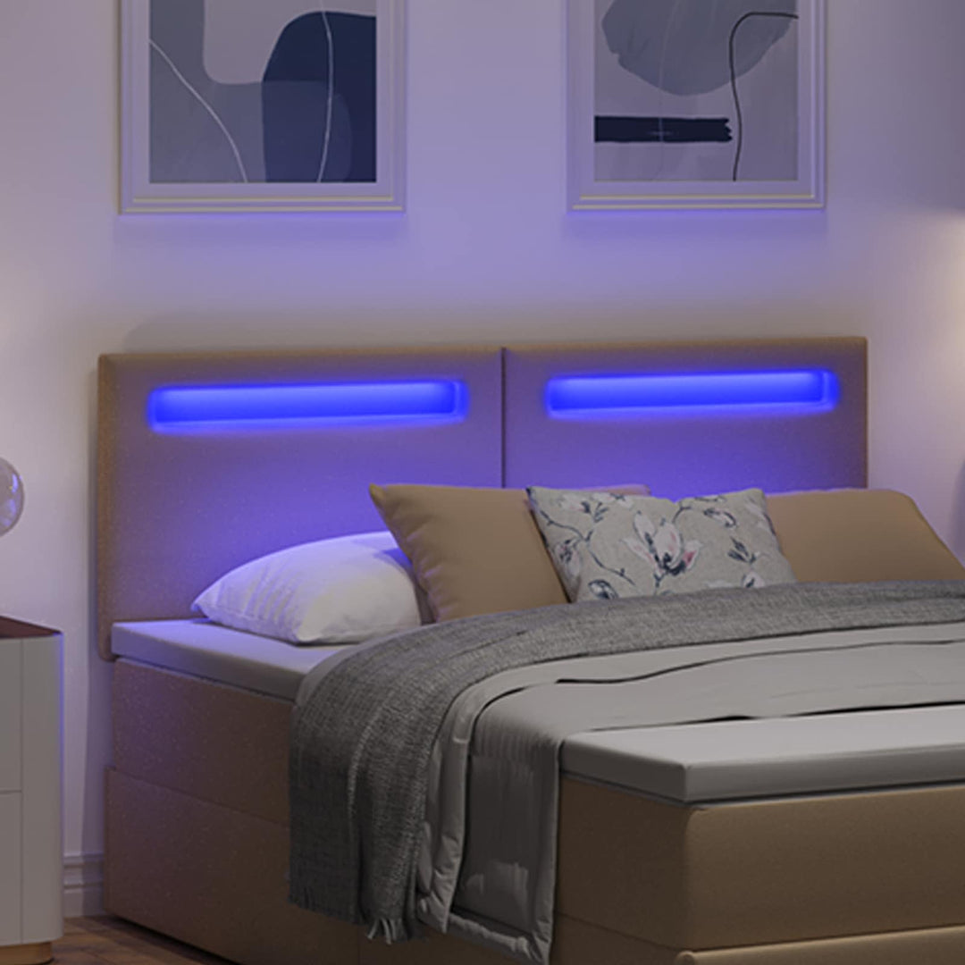 LED sengegavl Cappuccino 160 cm Faux læder
