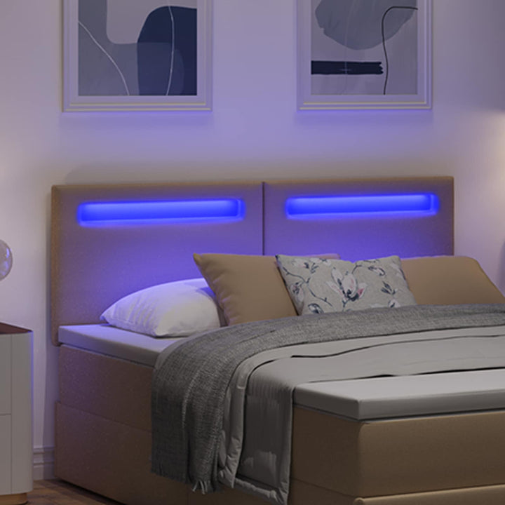 LED sengegavl Cappuccino 160 cm Faux læder