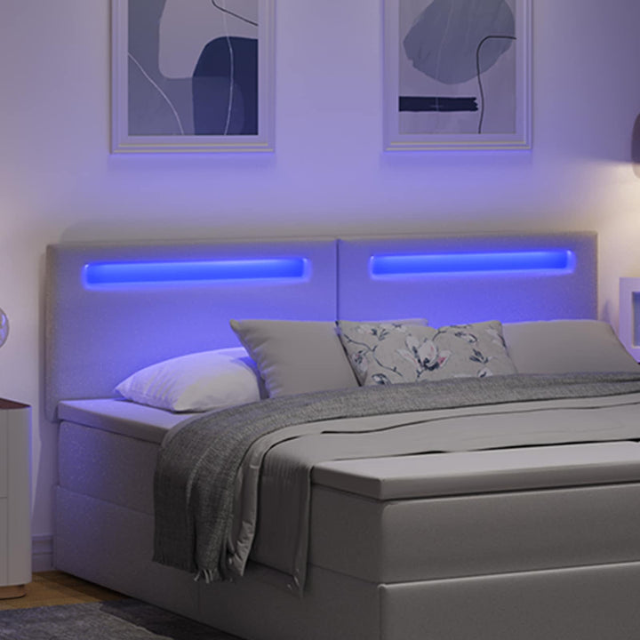 LED sengegavl Hvid 180 cm Faux læder