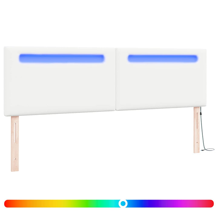 LED sengegavl Hvid 180 cm Faux læder