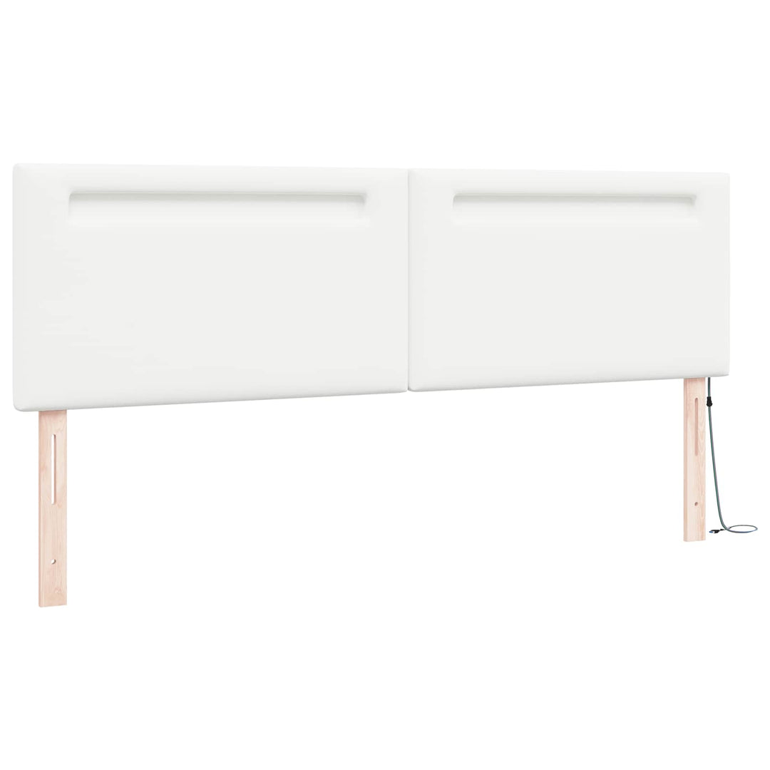 LED sengegavl Hvid 180 cm Faux læder