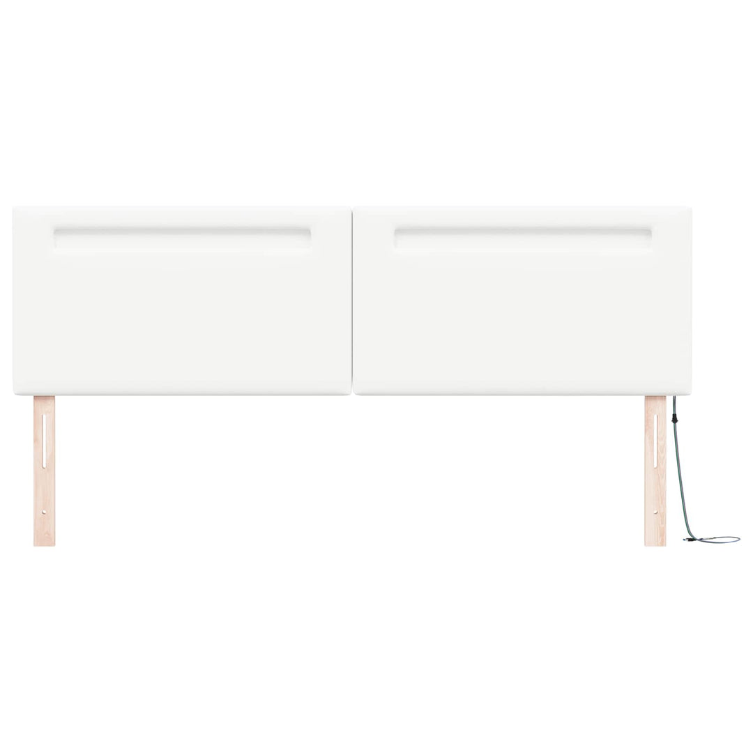 LED sengegavl Hvid 180 cm Faux læder