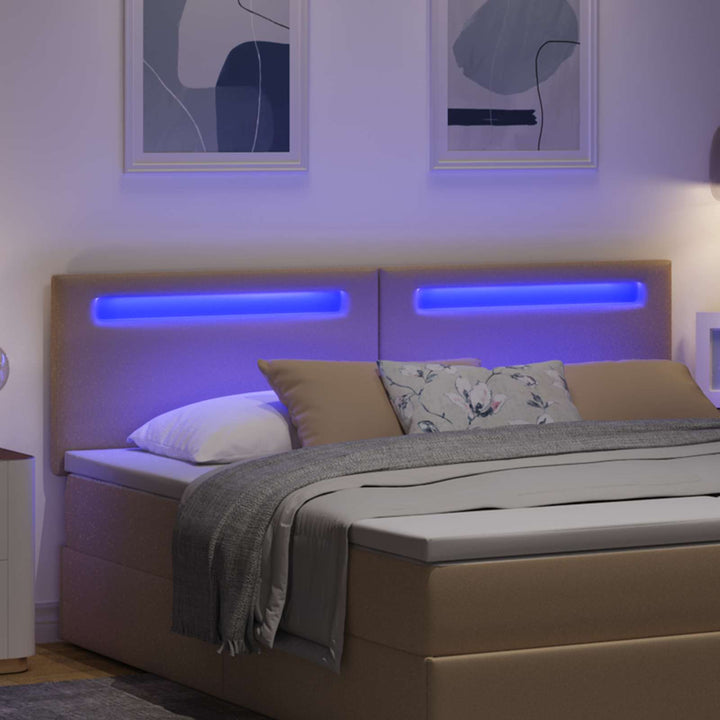 LED sengegavl Cappuccino 180 cm Faux læder