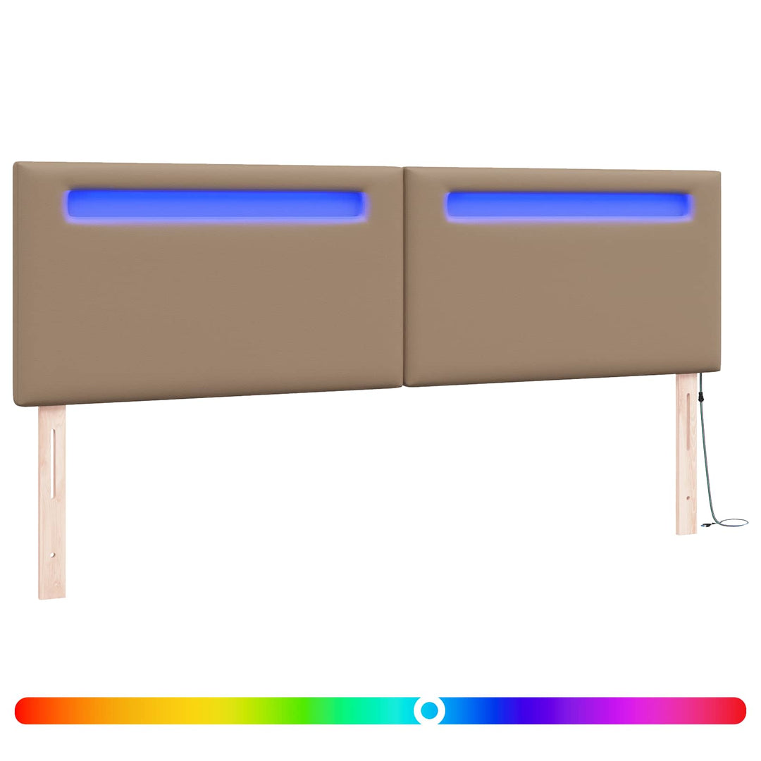 LED sengegavl Cappuccino 180 cm Faux læder