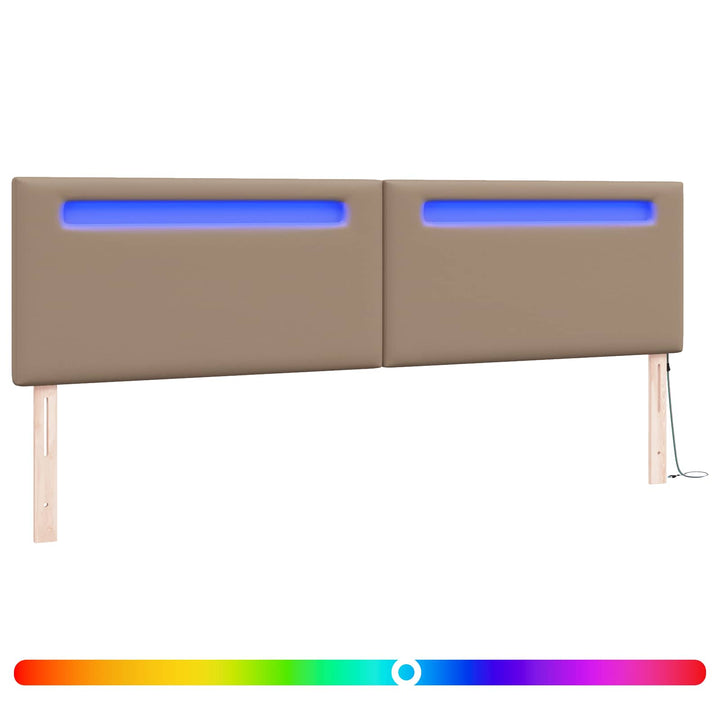 LED sengegavl Cappuccino Faux læder