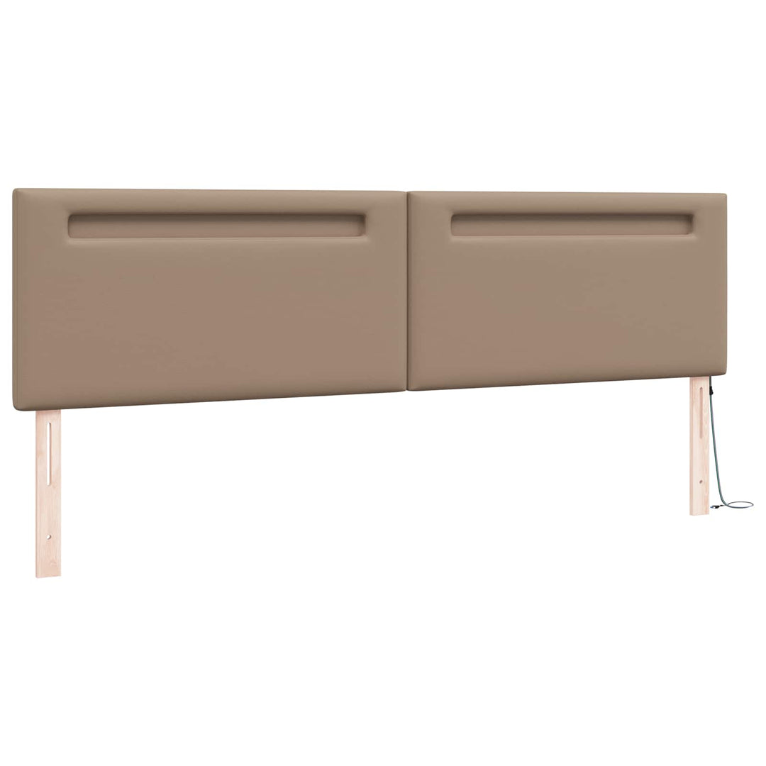 LED sengegavl Cappuccino Faux læder