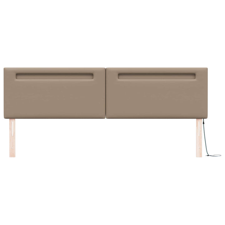 LED sengegavl Cappuccino Faux læder
