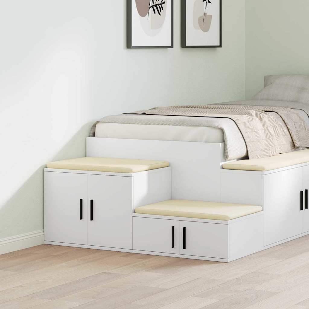 Opbevaringsskab 2 pcs Hvid 127 x 41 x 40 cm Konstrueret træ