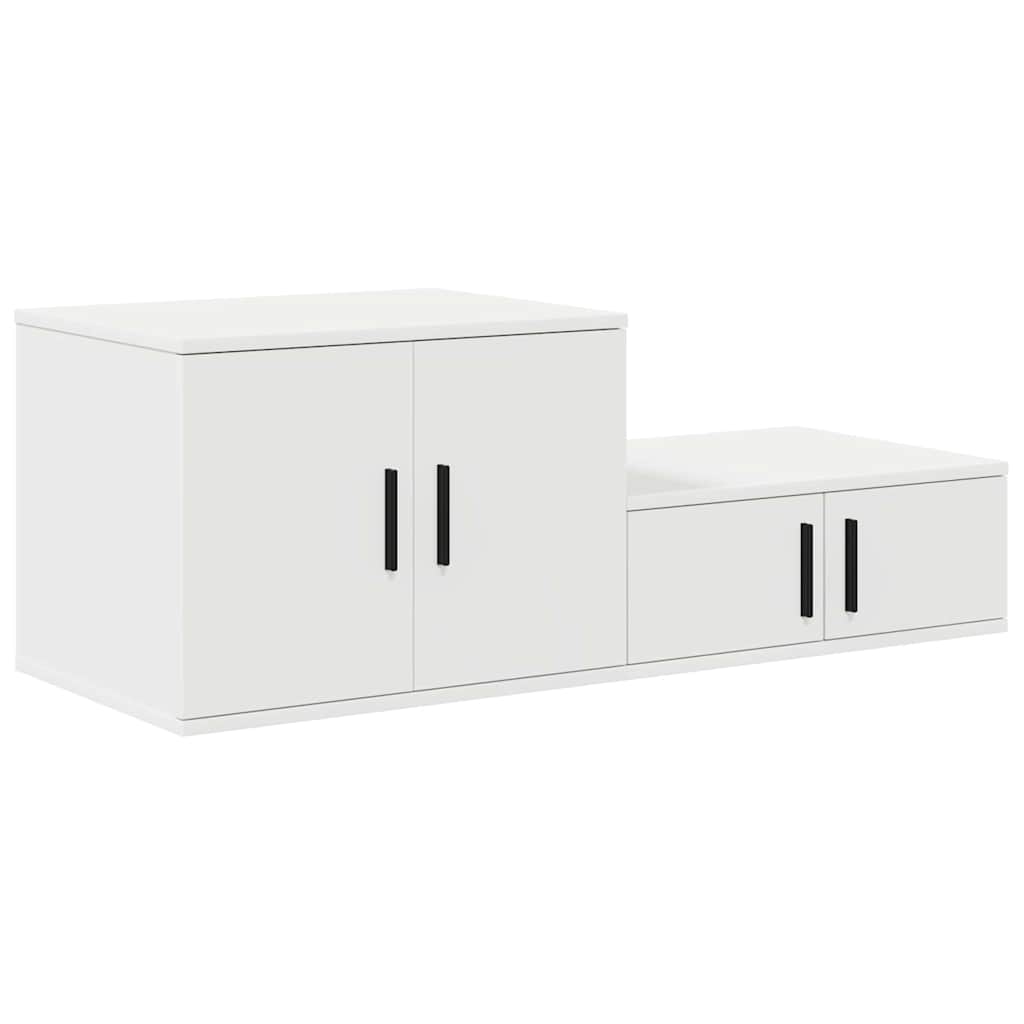 Opbevaringsskab 2 pcs Hvid 127 x 41 x 40 cm Konstrueret træ