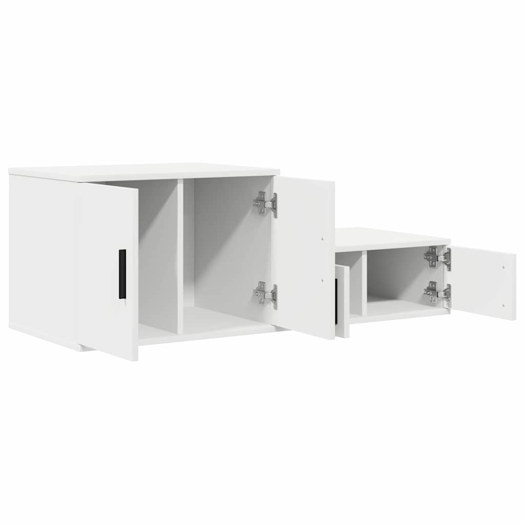 Opbevaringsskab 2 pcs Hvid 127 x 41 x 40 cm Konstrueret træ
