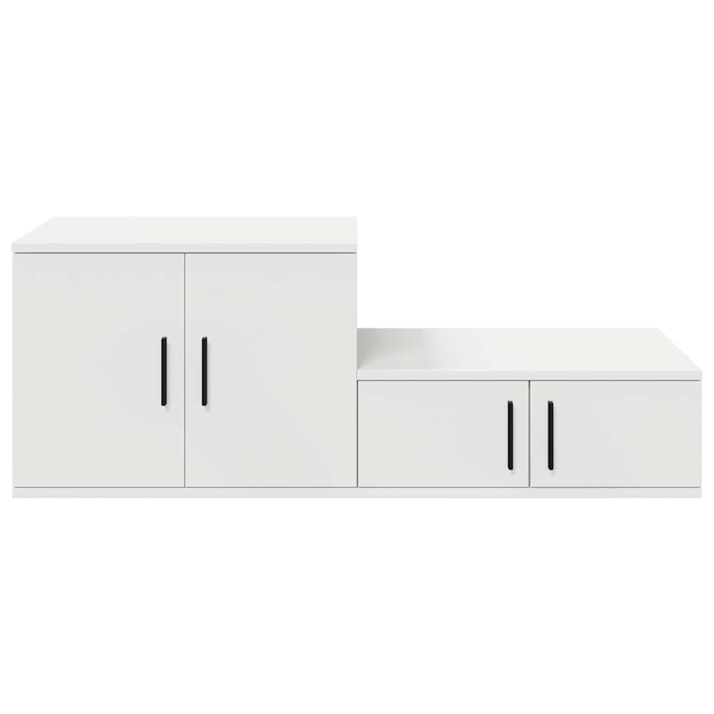 Opbevaringsskab 2 pcs Hvid 127 x 41 x 40 cm Konstrueret træ