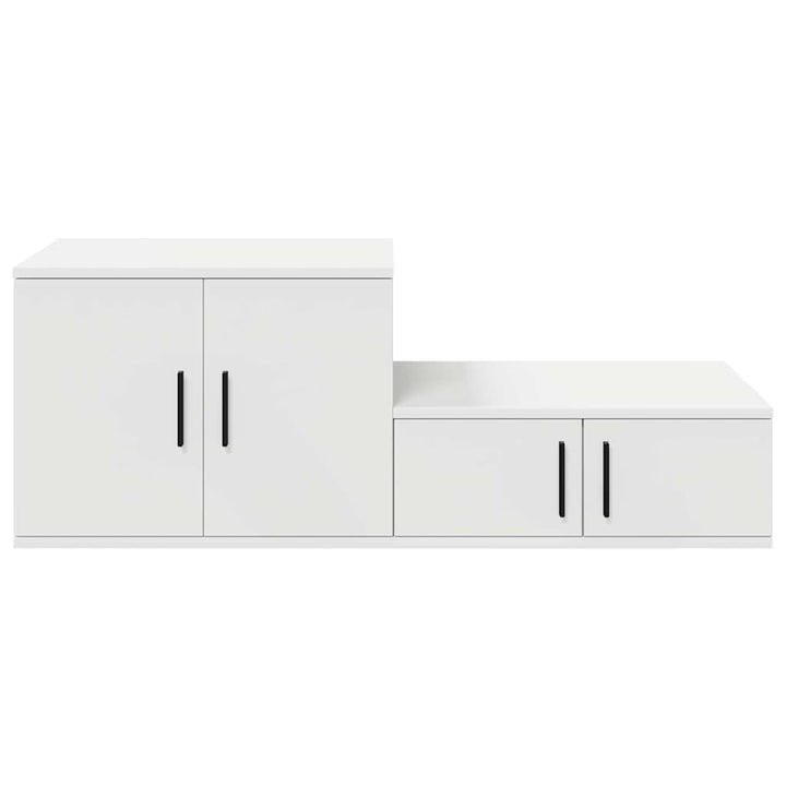 Opbevaringsskab 2 pcs Hvid 127 x 41 x 40 cm Konstrueret træ