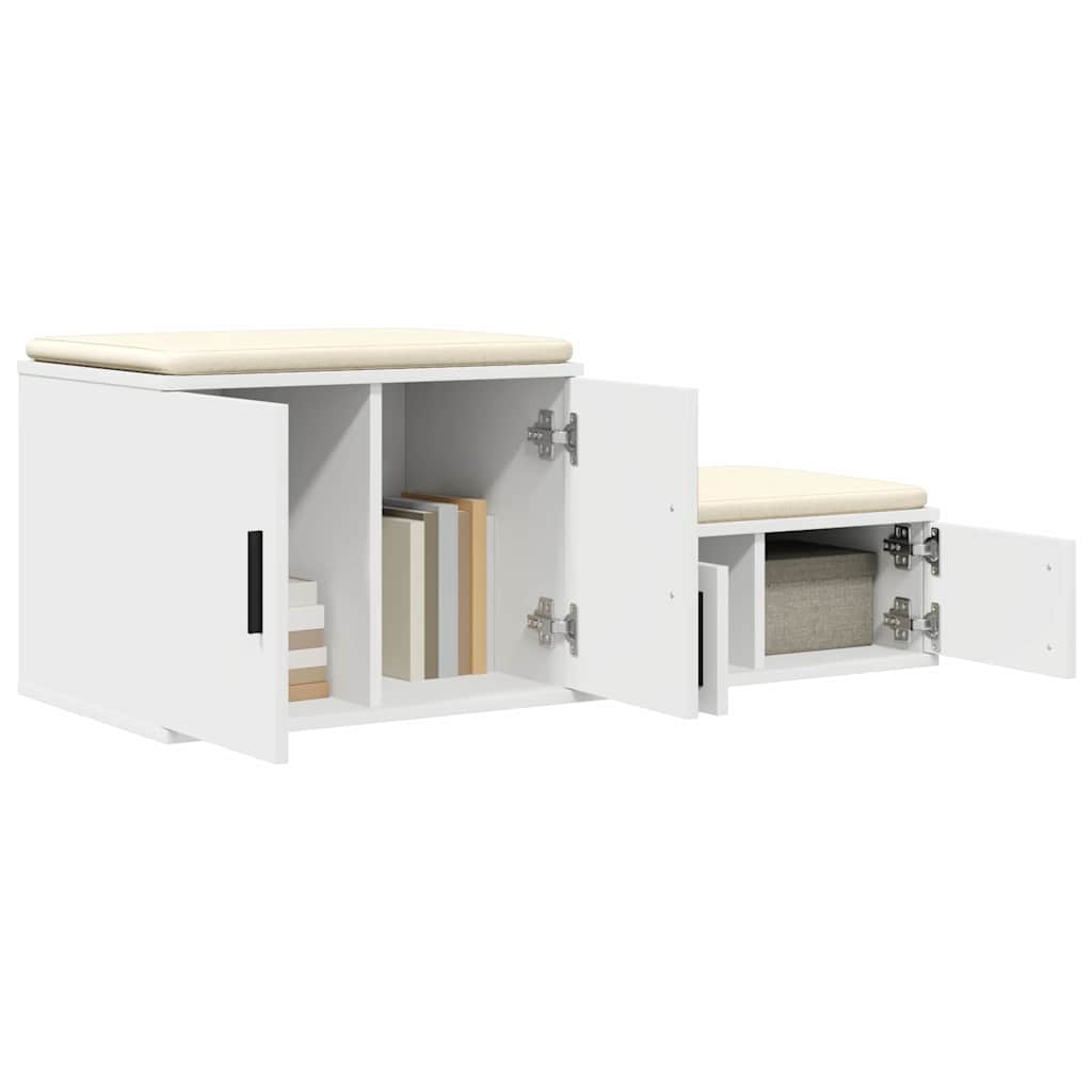 Opbevaringsskab 2 pcs Hvid 127 x 41 x 40 cm Konstrueret træ