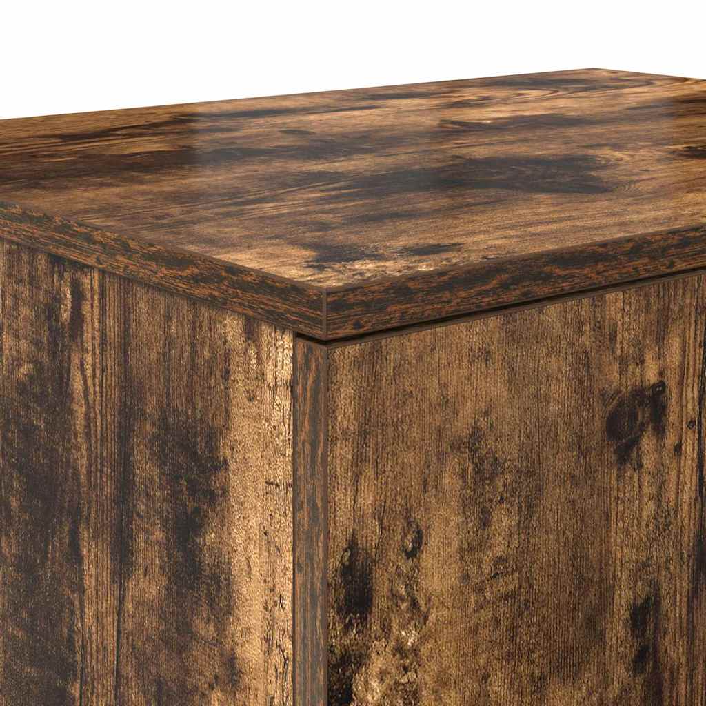 Opbevaringsskab 2 pcs Røget eg 127 x 41 x 40 cm Konstrueret træ