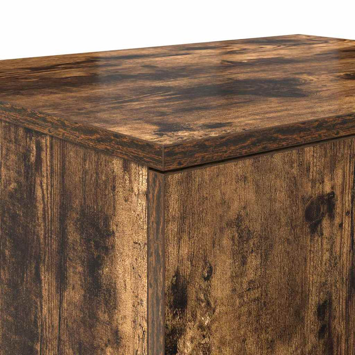 Opbevaringsskab 2 pcs Røget eg 127 x 41 x 40 cm Konstrueret træ