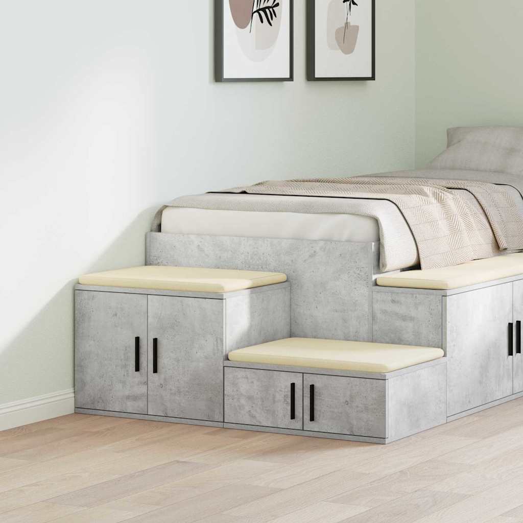 Opbevaringsskab 2 pcs Beton Grå 118 x 41 x 40 cm