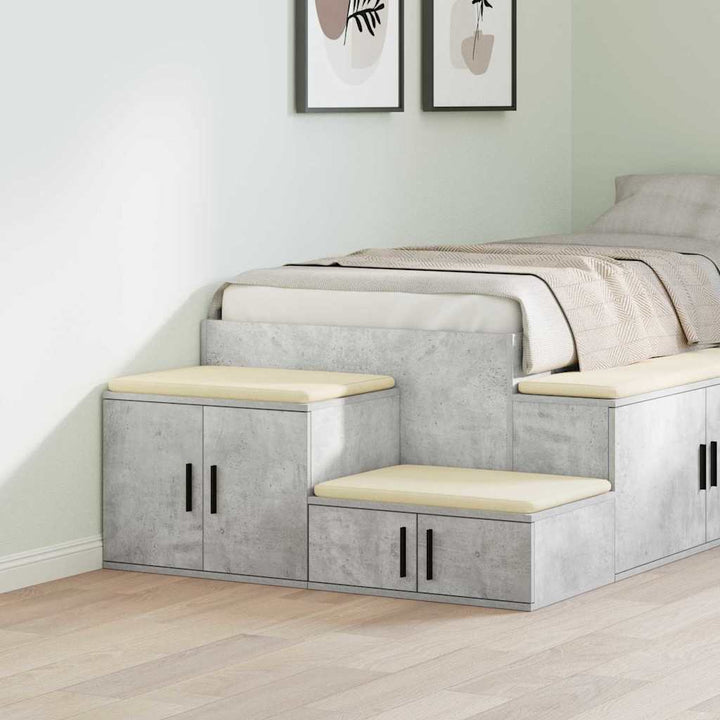 Opbevaringsskab 2 pcs Beton Grå 118 x 41 x 40 cm