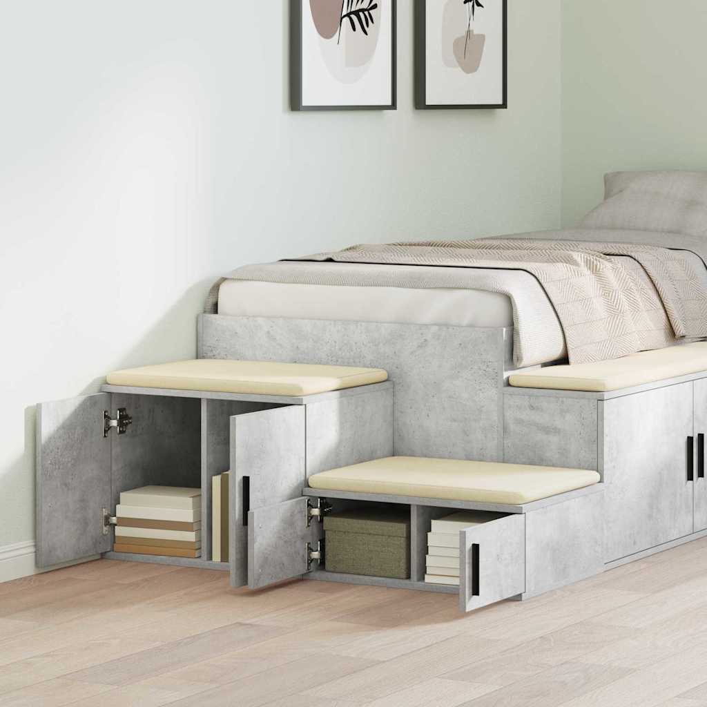 Opbevaringsskab 2 pcs Beton Grå 118 x 41 x 40 cm