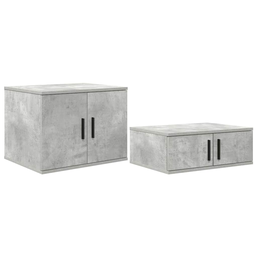 Opbevaringsskab 2 pcs Beton Grå 118 x 41 x 40 cm