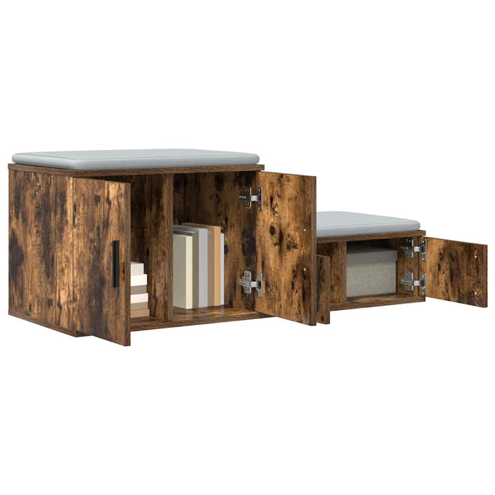 Opbevaringsskab 2 pcs Røget eg 118 x 41 x 40 cm Konstrueret træ