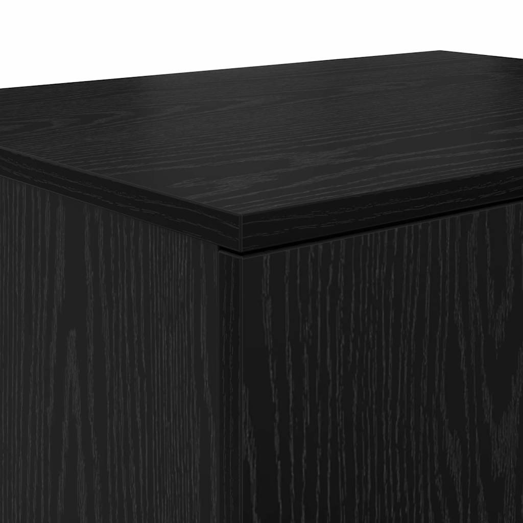 Opbevaringsskab 2 pcs Sort eg 108 x 41 x 40 cm Konstrueret træ