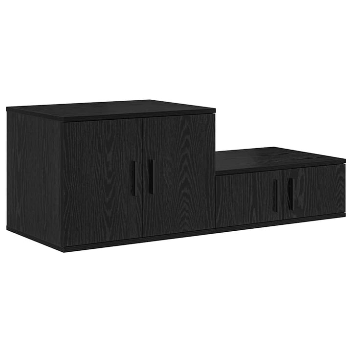 Opbevaringsskab 2 pcs Sort eg 108 x 41 x 40 cm Konstrueret træ