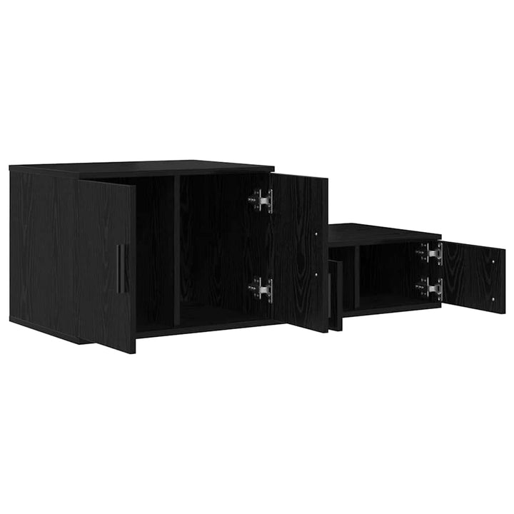 Opbevaringsskab 2 pcs Sort eg 108 x 41 x 40 cm Konstrueret træ