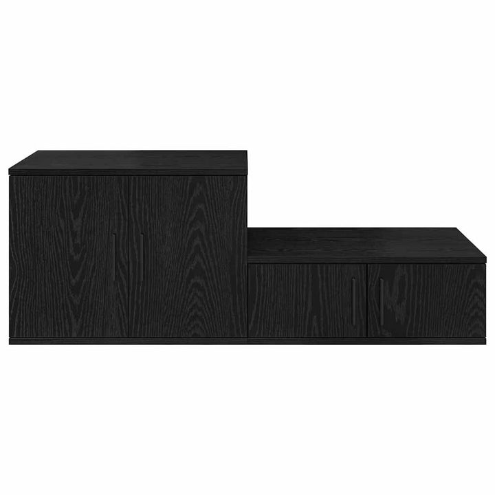 Opbevaringsskab 2 pcs Sort eg 108 x 41 x 40 cm Konstrueret træ