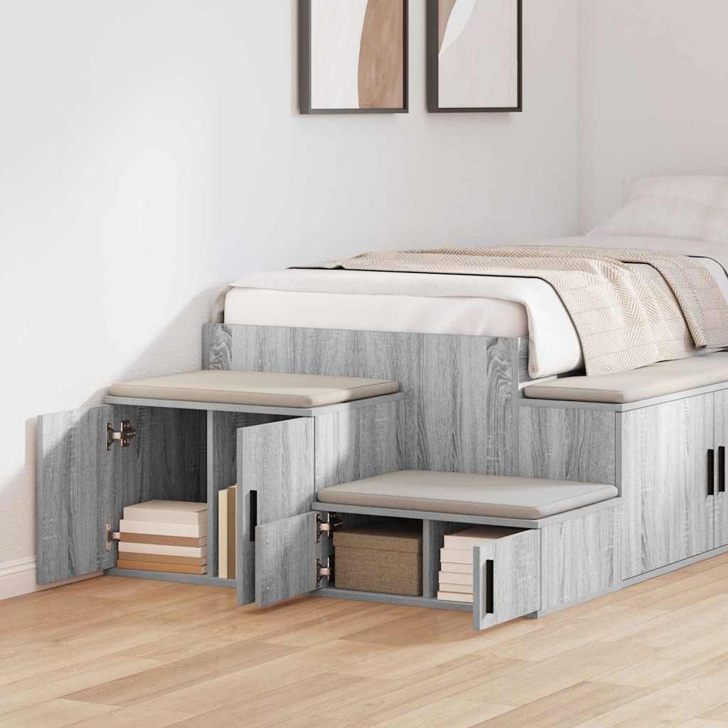 Opbevaringsskab 2 pcs Grå Sonoma 108 x 41 x 40 cm